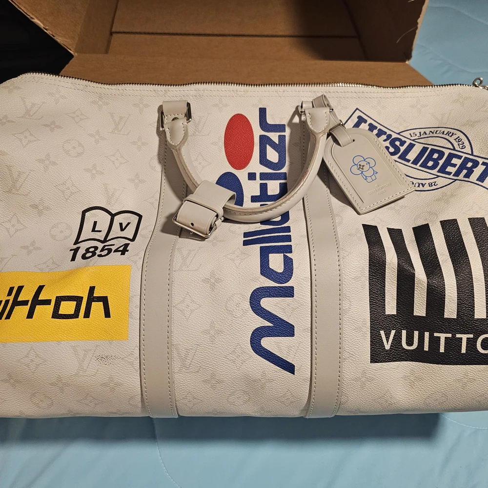 Louis Vuitton White Graphic Duffel Bag
